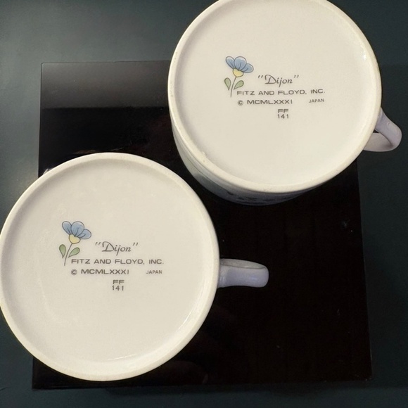 ‘Dijon’ Fitz & Floyd Blue Flower Cup and Sauce (set 2) VTG Japan - Picture 3 of 6